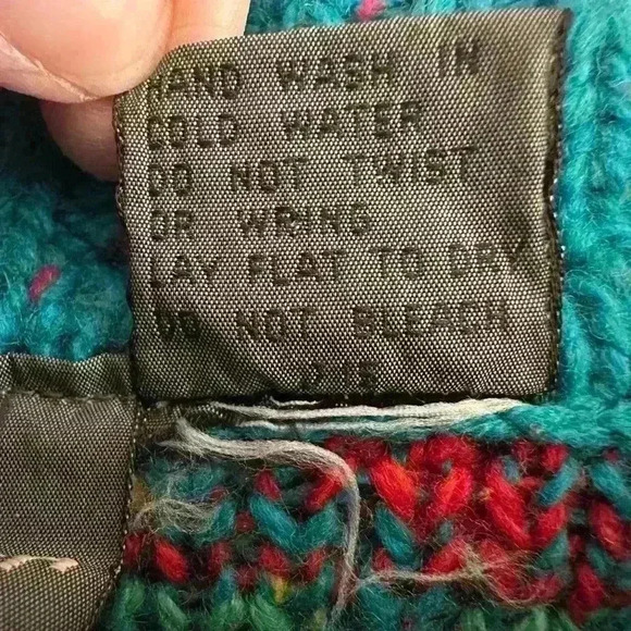 LizSport Womens S Wool Blend Turquoise Henley Long-sleeve Sweater Aztec Western - Picture 4 of 9